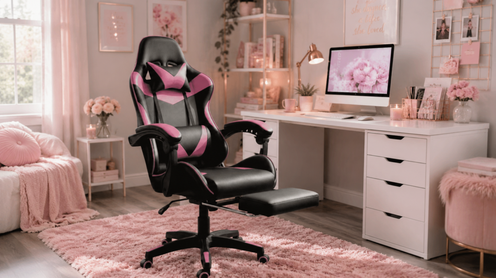 CADEIRA ERGONÔMICA E ITENS DE ESCRITÓRIO PARA MONTAR SEU ESPAÇO DE TRABALHO EM CASA COM DECORAÇÃO PINTEREST, INSTAGRAMÁVEL, PAGANDO POUCO, NA SHOPPE.